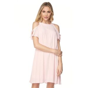 Today Only ! Elegant Pink Cold Shoulder Dress M L